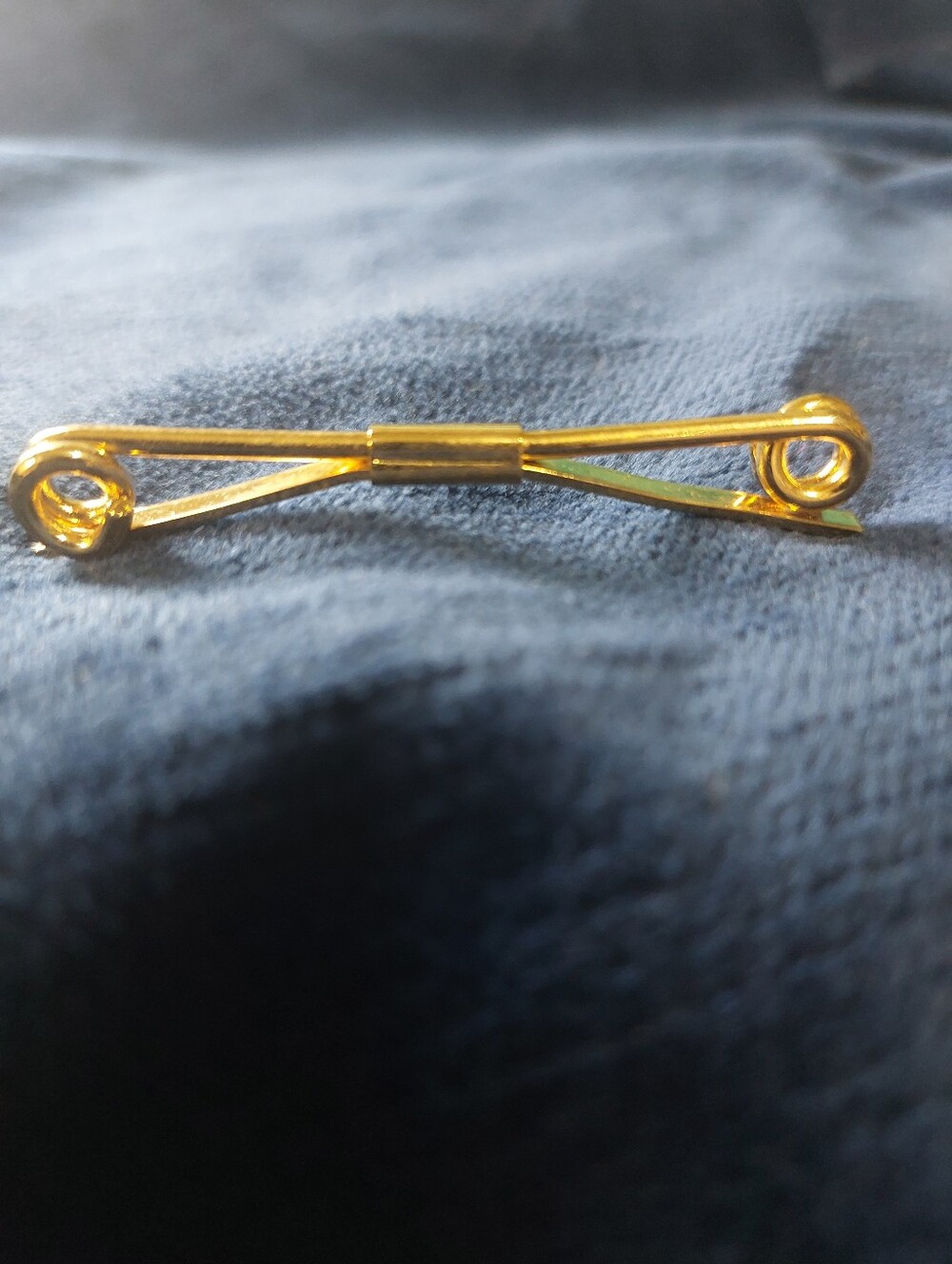 Vintage Goldtone No Hole Collar Bar Clip, Mid-century, Estate Jewelry